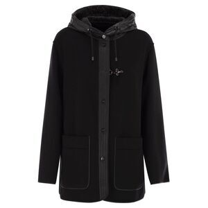 Fay Women Two-Material Wool And Cashmere Caban Coat